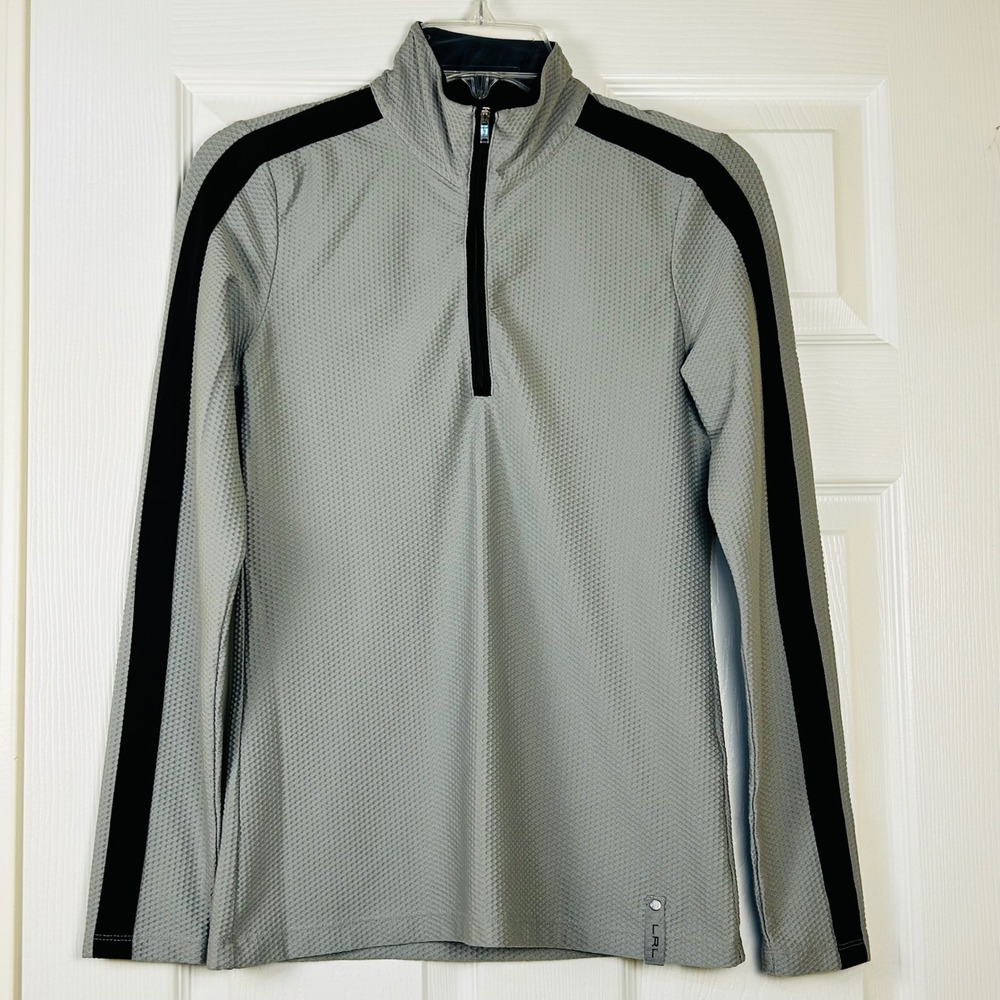 LAUREN Ralph Lauren Mens Gray Textured Quarter Zip Long Sleeve Pullover Size M
